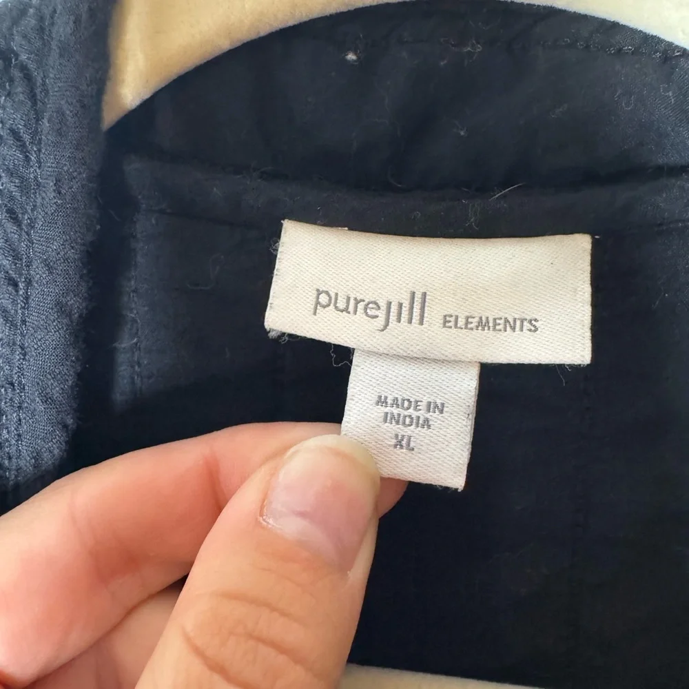 Pure Jill x J.Jill Seersucker Quilted Barn Coat Jacket XL